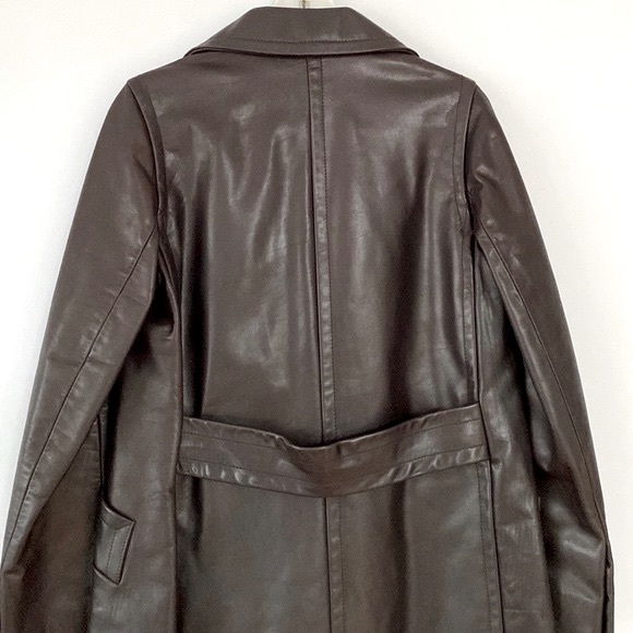 PRADA Dark Brown Leather Coat - Picture 6 of 14